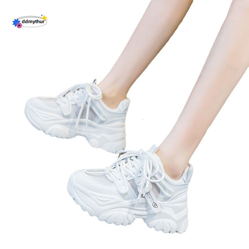 2024 Summer New Dad Versatile Thick soled Thin Sport Little White Breathable Mesh Women's Shoes ddmythur