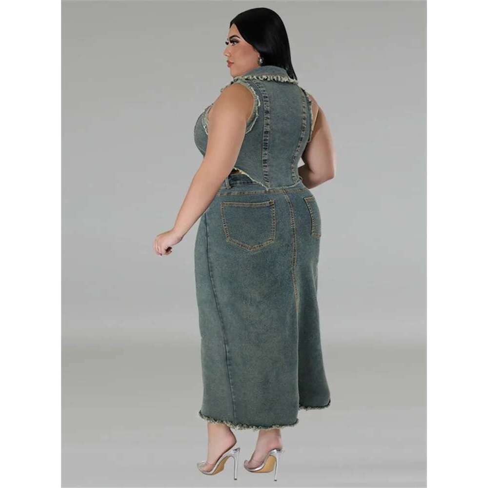 Wmstar Women Plus Size Denim Skirts Sets Two Piece Set Casual Summer Turn-down Collar Crop Tops Streetwear Matching Suits
