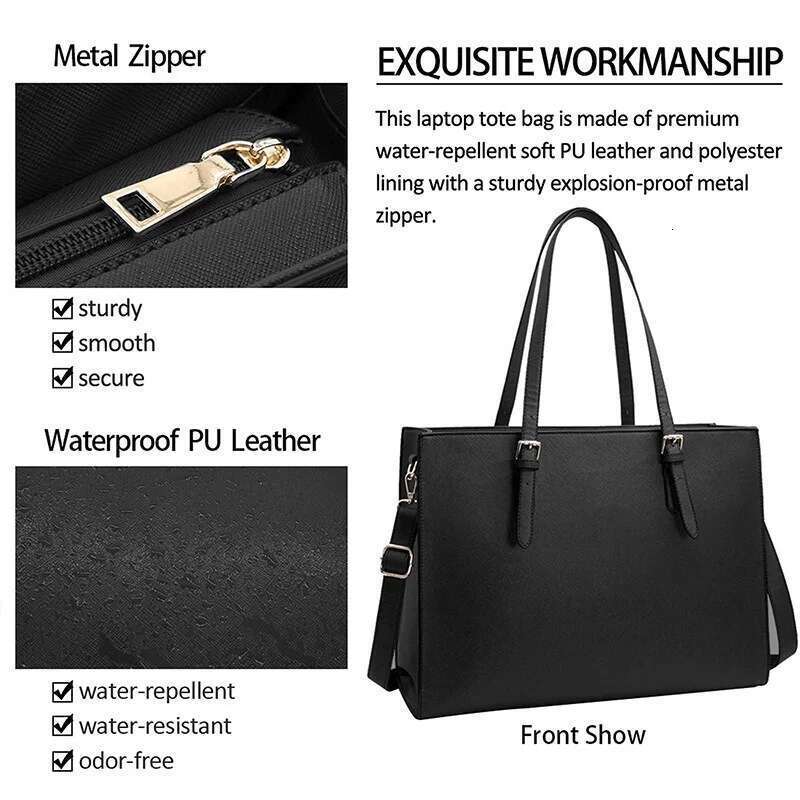 European And American Laptop Bags Cross-Grained Women's Multi-Layered Large Single-Shoulder Bag Stylish Versatile Briefcase