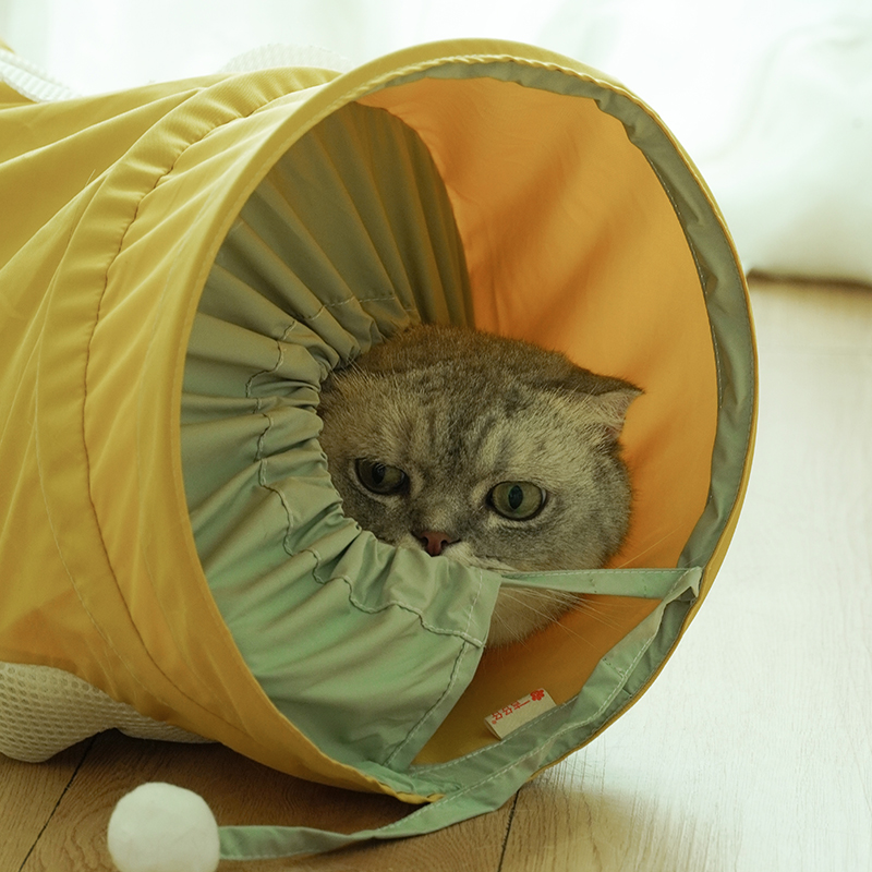 Pets on Safari Toys, Indoor Pet Cool Folding Spiral Tunnel Tube, Cat Multiple Holes Play House Collapsible