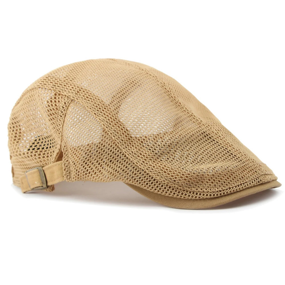 HT4379 Berets Men Women Breathable Mesh Sun Cap Spring Summer Adjustable Flat Cap Male Female Artist Painter Beret Hat Beret Cap 250514