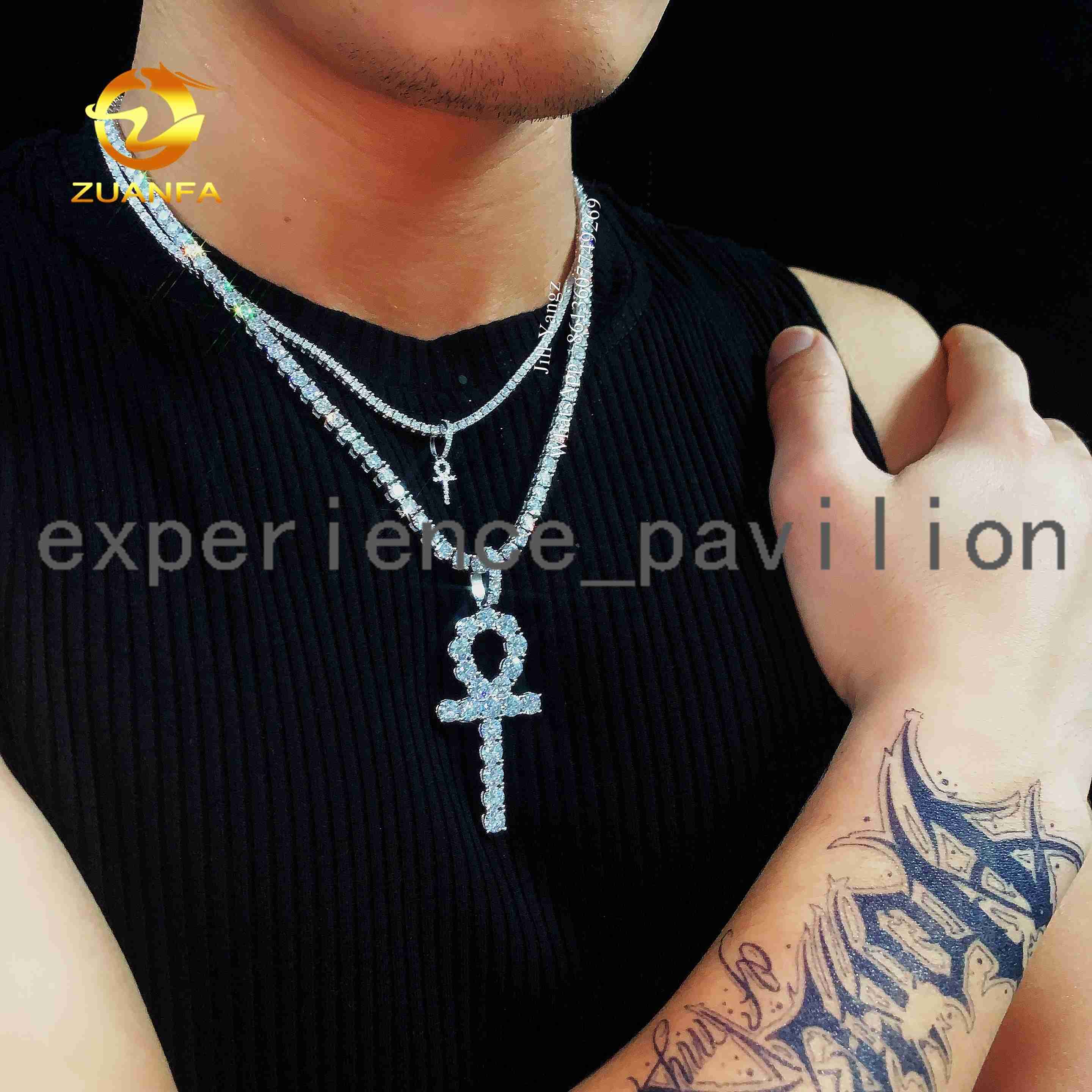 Tiny Smallest Cross Pendant Ready Stocks Ankh Jewelry Moissanite Pendants Iced Out Diamonds Custom Moissanite Pendant