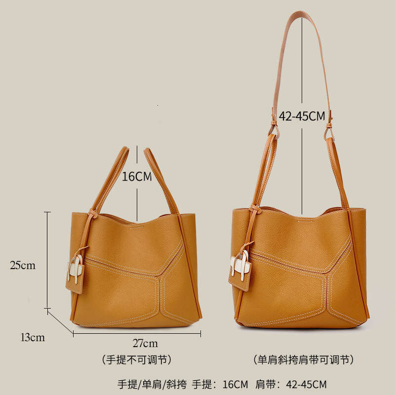 Cowhide Versatile Commuting Shoulder 2025 New Fashionable Tote Bag, Large Capacity Women's Leather Crossbody Bag