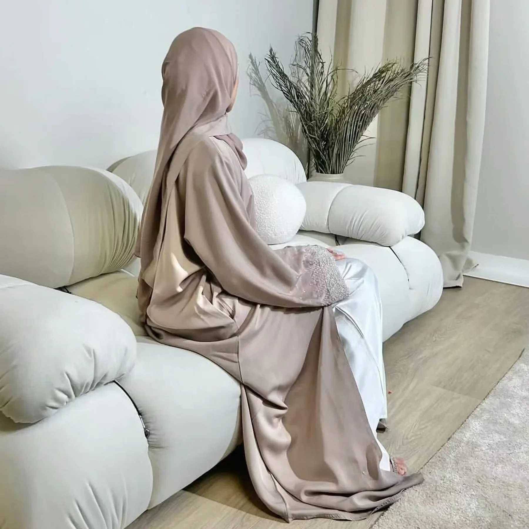 Eid Plain Open Abaya Dubai Muslim Modest Dress Have Buckle Robe Kimono Femmes Musulmane Islam Clothing Abayas For Women Kaftan X250514