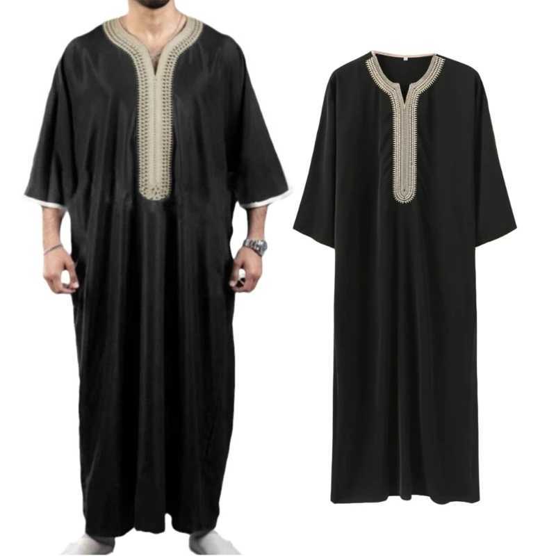 Mens Islamic Clothings Arab Robe Kaftan Robe Ethnic Robe Long Sleeve Islamic Robe Kaftan Festival Clothing for Boy Gifts X250514