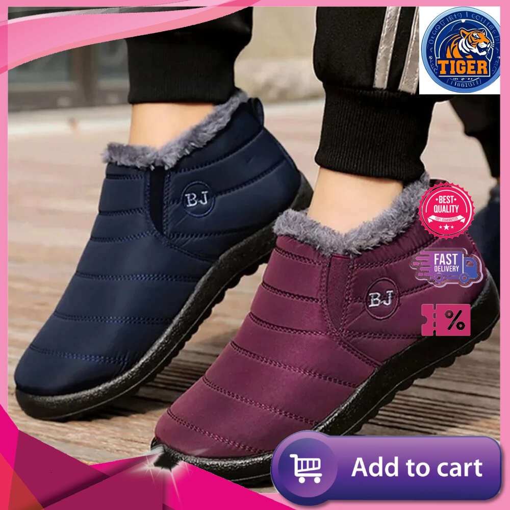 Ddmytiger Striped Autumn Winter Females Lightweight Shoes For Women Ankle Snow Botas Mujer Black Couple Waterproof Boots Plus Size S Wear Synonyms Out