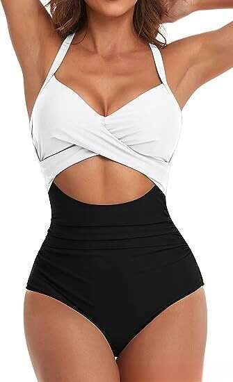 European and American one-piece sexy hollow women's swimsuit backless tight strap bikini 2025 new casual versatile fashion clothing