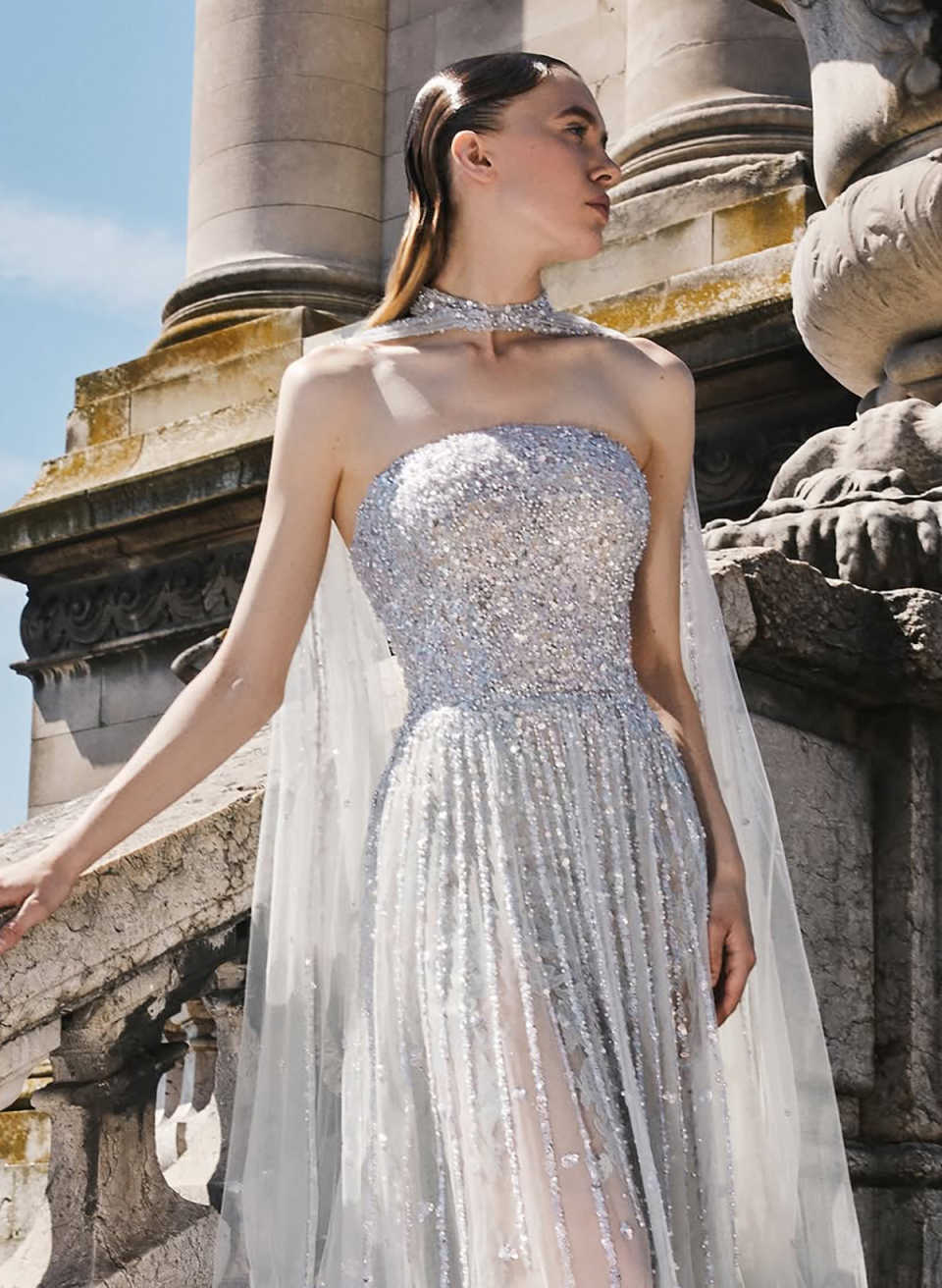 Luxury Glitter Prom Dresses Mermaid With Strapless Sparkling Sequins Customized Zipper Court Gown Floor-Length Evening Dress Plus Size Vestido De Noit