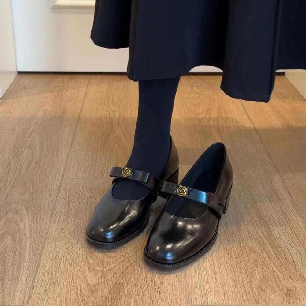 Ballet Flats for Women - Rivet Design Buckle Strap Soft Leather Light and Comfortable 2025 Autumn Collection Ladies Footwear