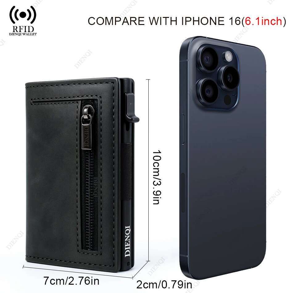 Carbon Fiber Rfid Credit Card Holder Men Money Bag Brand Minimalistic Slim Thin Wallet Black Clutch Purse Male