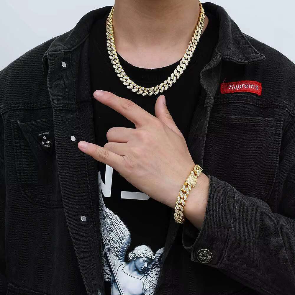 Hip hop street rap 12mm men's chilled Cz Miami Cuban chain necklace