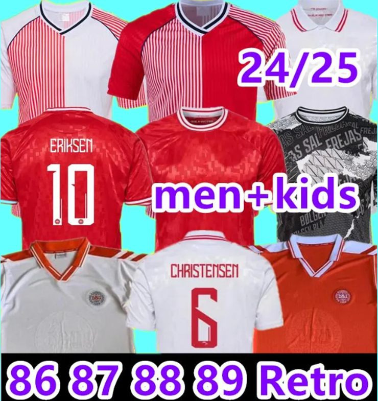25 26 Denmark soccer jerseys retro 1988 1998 1986 Euro Cup National Team ERIKSEN HOJBJERG SCHMEICHEL DOLBERG CHRISTENSEN JENSEN 2024 2025 Home Away Football Shirt