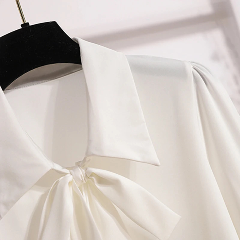 Spring Summer Plus Size Chiffon Blouse Women Lady Office Black Or White Shirt And Large Loose Shirts Blouses 250514