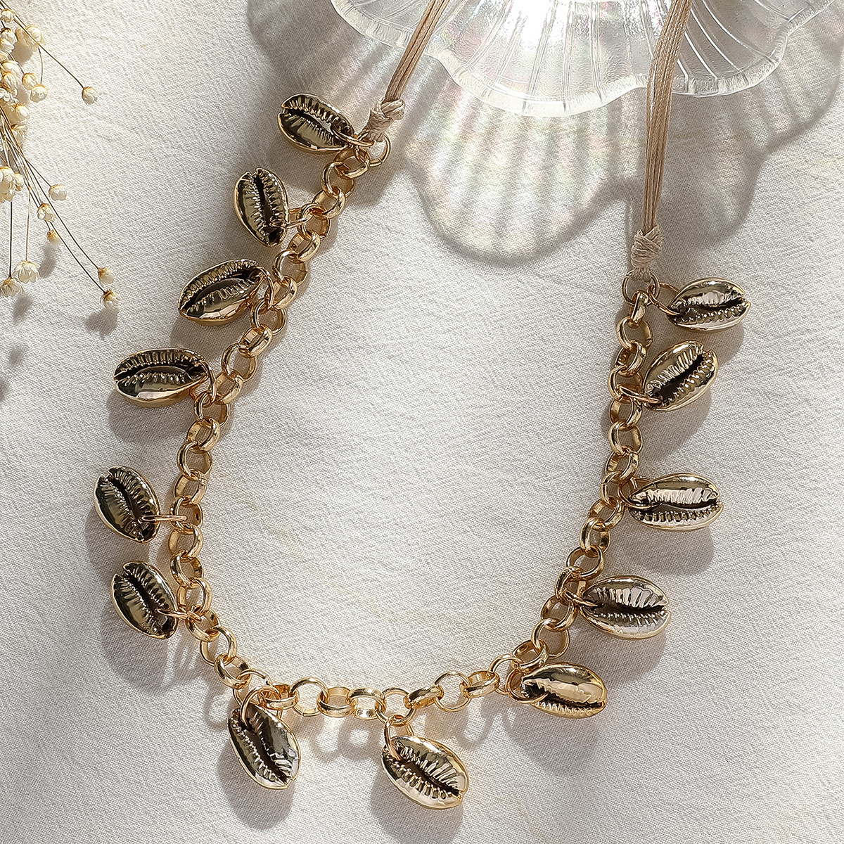 Accessories Electroplated Sier Shell Chain Necklace Handmade Straight Masson Cross