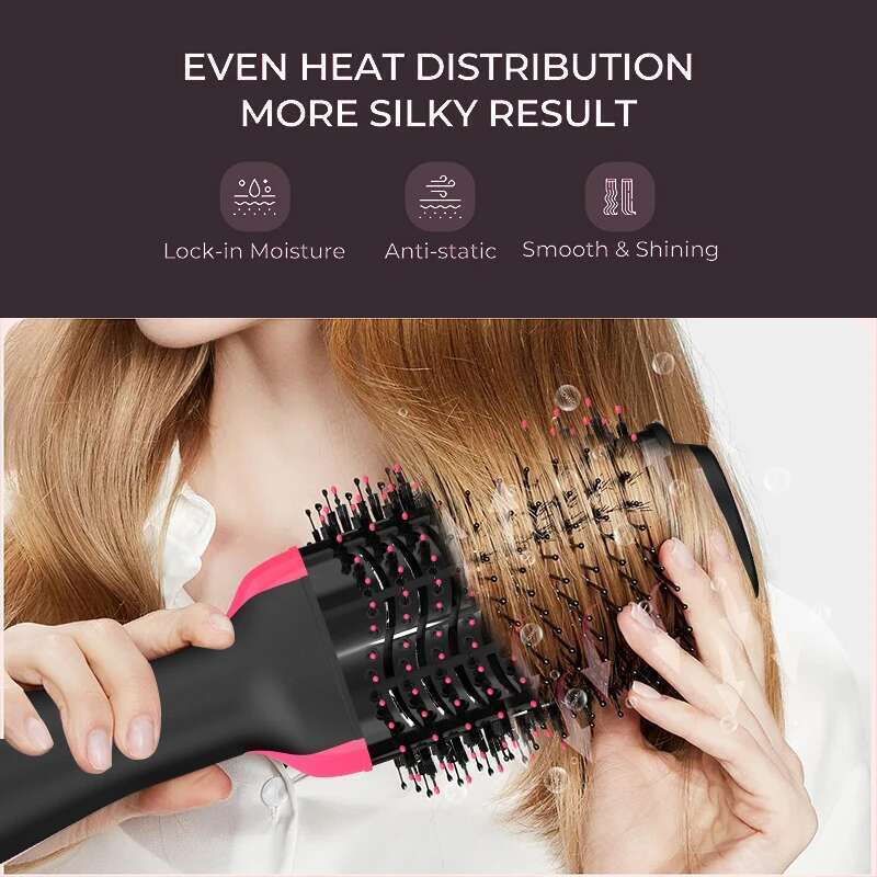 3IN1 Hot Air One-Step Styler and Blow Dryer Brush Professional Heating 1000W Straightener Hair Comb