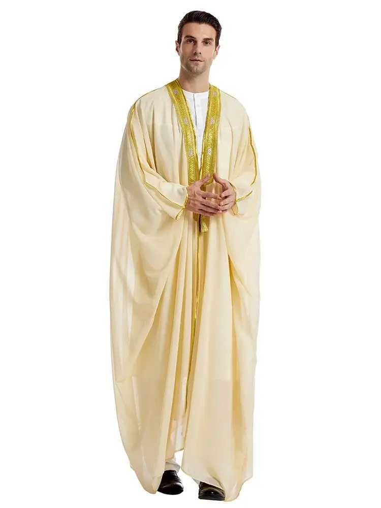 Ramadan Abayas For Prayer Clothes Men Ka Open Muslim Kimono Abaya Turkey Arabic Islam Djellaba Homme Robe Musulmane Hombre X250514