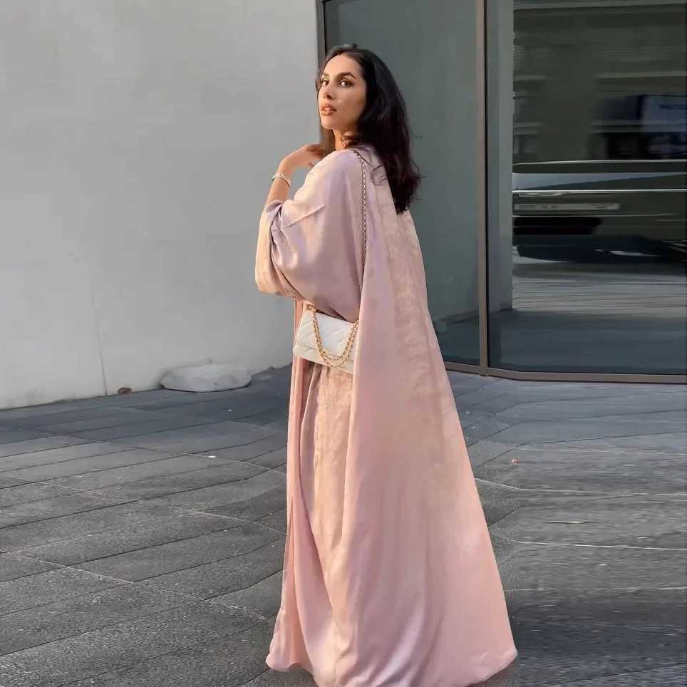Satin Kimono Open Abayas for Women 2025 Ramadan Muslim Dress Turkey Kaftan Ka Caftan Marocain Abaya Dubai Luxury Jalabiya X250514