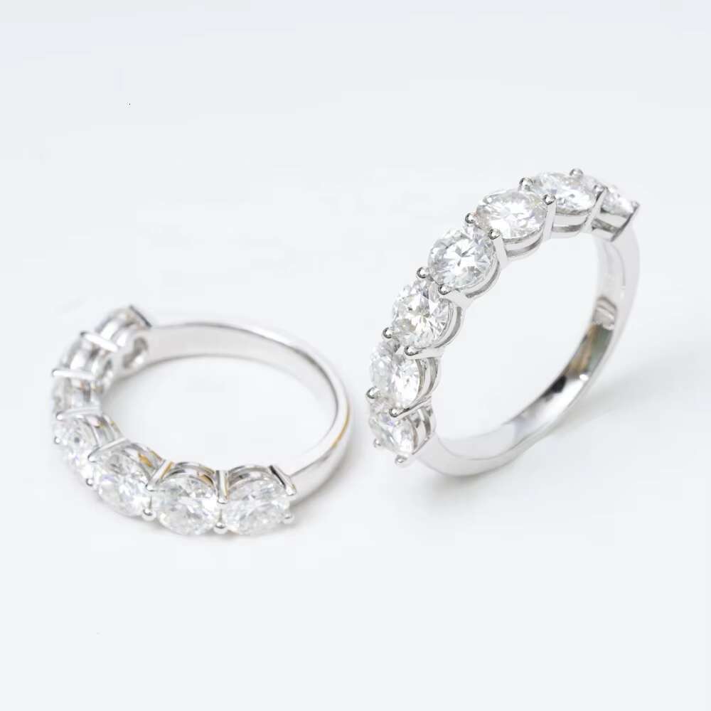 Fine Jewelry Fashion Sterling Silver S925 Vvs Moissanite Iced Out Hip Hop Band Ring