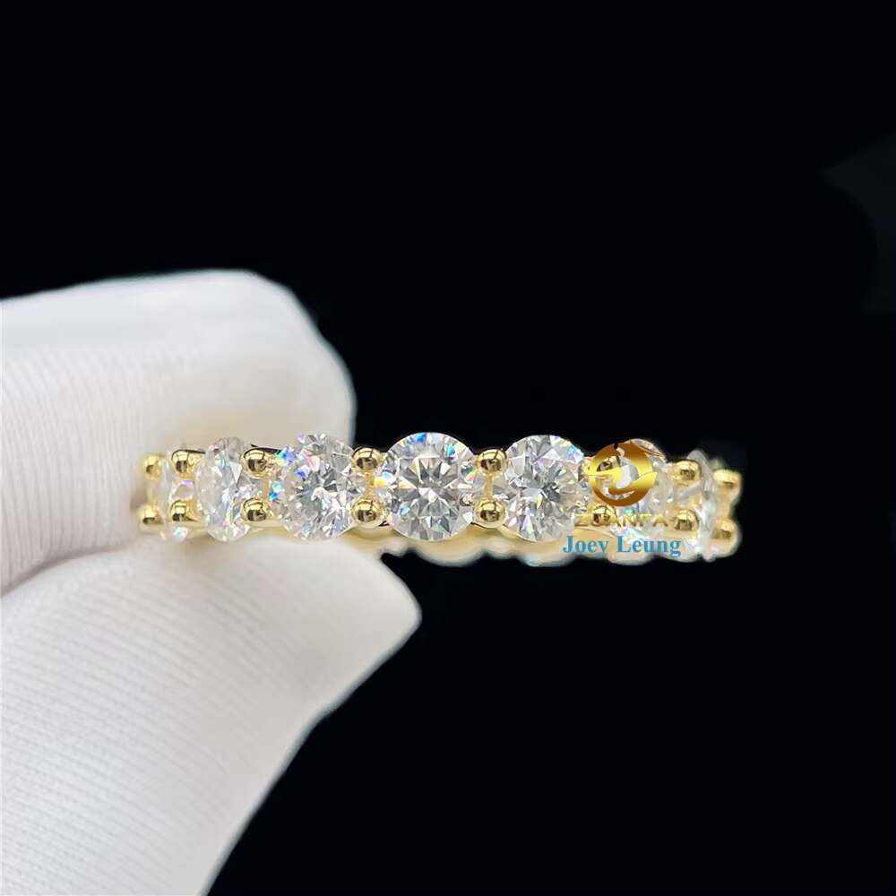 Luxury Style 925 Silver 14K 18K Gold Plated Hip Hop Jewelry VVS Moissanite Diamond Iced Out Band Rings