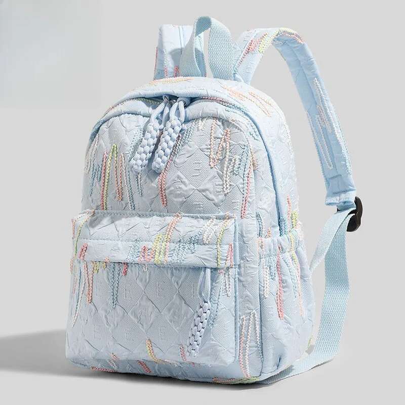 2025 New Fashionable Simple Backpack Casual Bag Color Block Student Backpack Cotton Canvas Designer Lightweight Travel High Beauty Original Stay Style