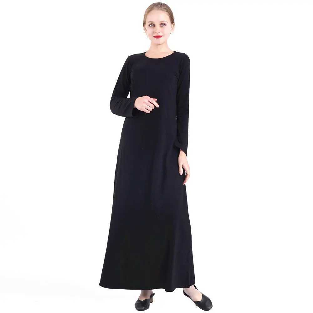 New Fashion Stretch Islamic Inside Dress Robes Inside Fancy Dress Inner Dress French Stylish Modesty Islamic Dress WY56 X250514