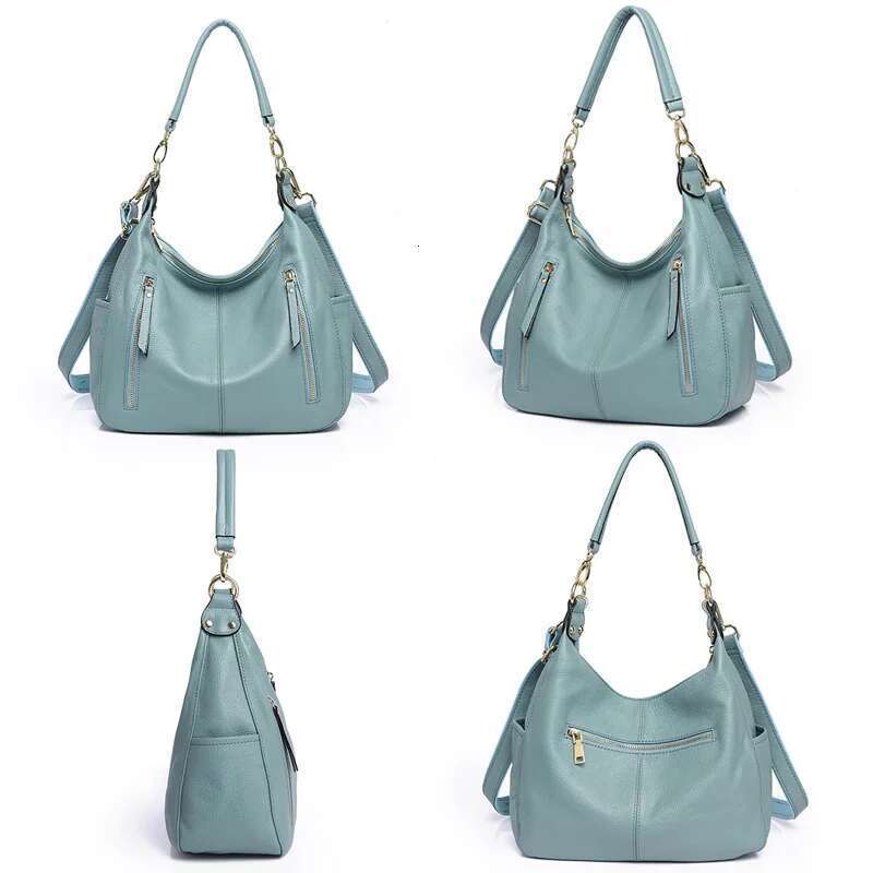 Zency Soft Genuine Leather Handbag High Quality Large Capacity Women's Hobos Shoulder Elegant Classic Female Crossbody Bags