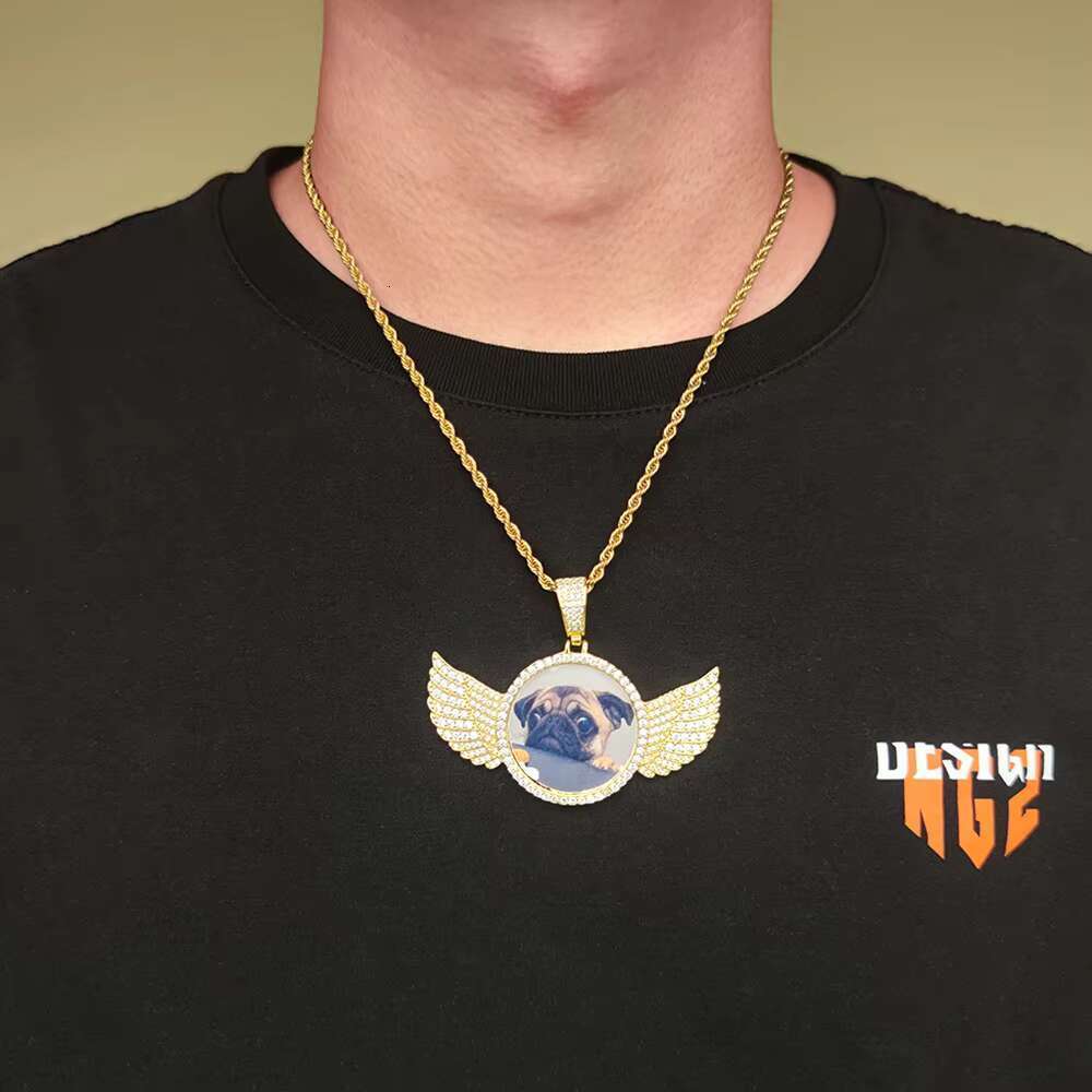 Angel Wing Gift Photo Memory Picture Necklace Pendant Chain Jewelry
