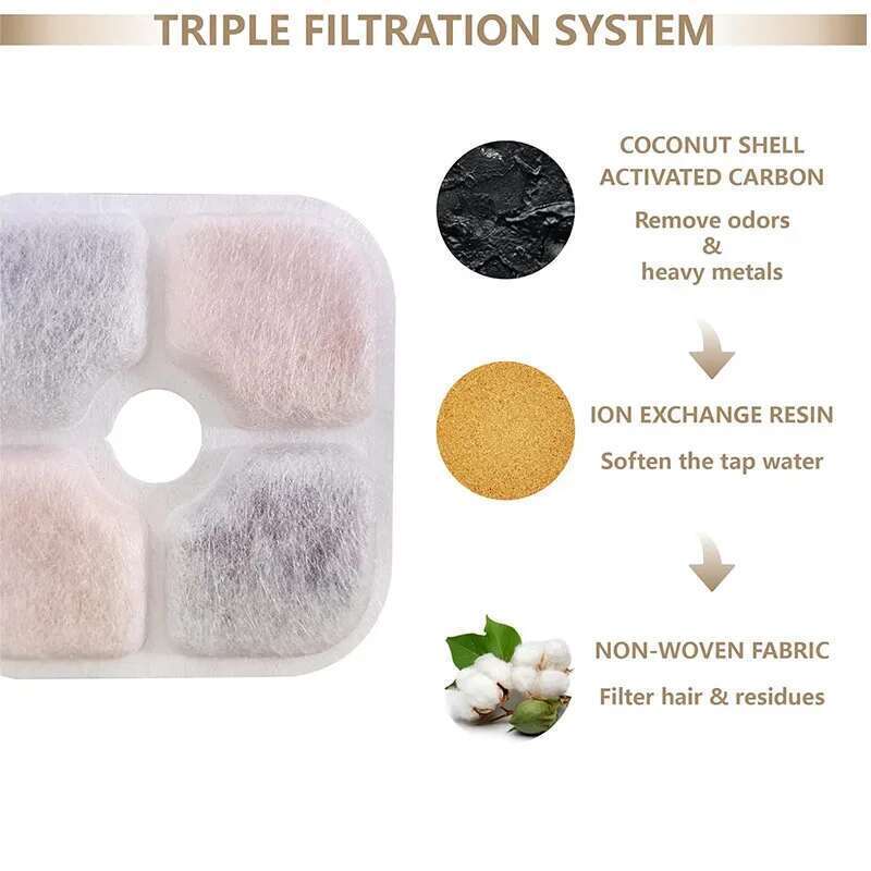 Replacement Activated Carbon Filter Cat Dog Drinking Replaced Filters for Pet Water Fountain Dispenser Accessories