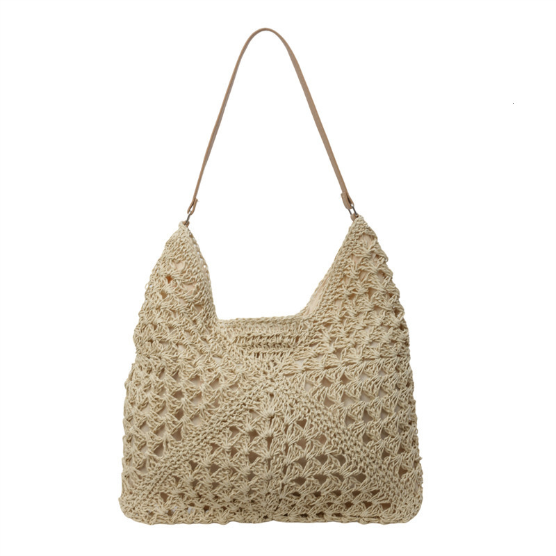 Designer Handbag Internet Celebrity Women S New Hollow Out Design Beach Vacation Grass Woven Bag Versatile Single Shoulder Tote Bag Mini Storage Bag F