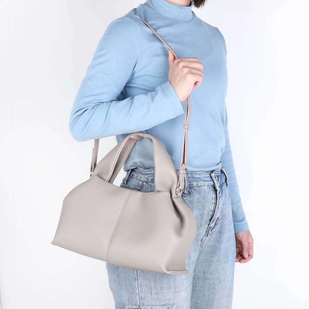 Women PU Crossbody Cloud Leather Shoulder Pleated Fashion Tote Brand Designer Bag Hobo Handbag