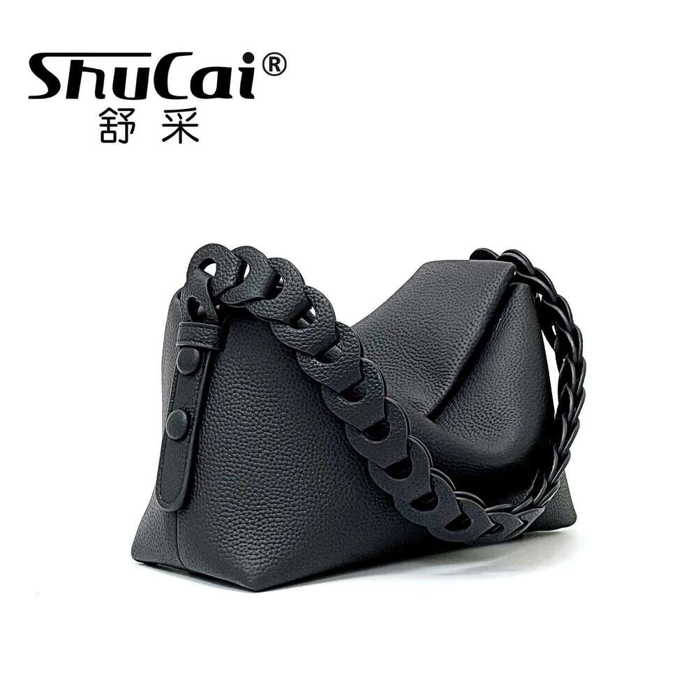 Genuine Leather Underarm Female New Niche Woven Single Shoulder Crossbody Handbag Simple Fashion Temperament Pillow Bag