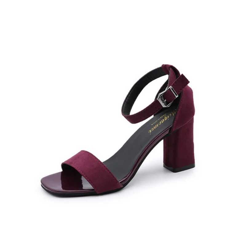 Womens 2025 Summer Fashion Sandals Medium High Heel Plus Size 34-42 Outdoor Sandals Elegant Bridal Buckle Strap Wedding Shoes W250514