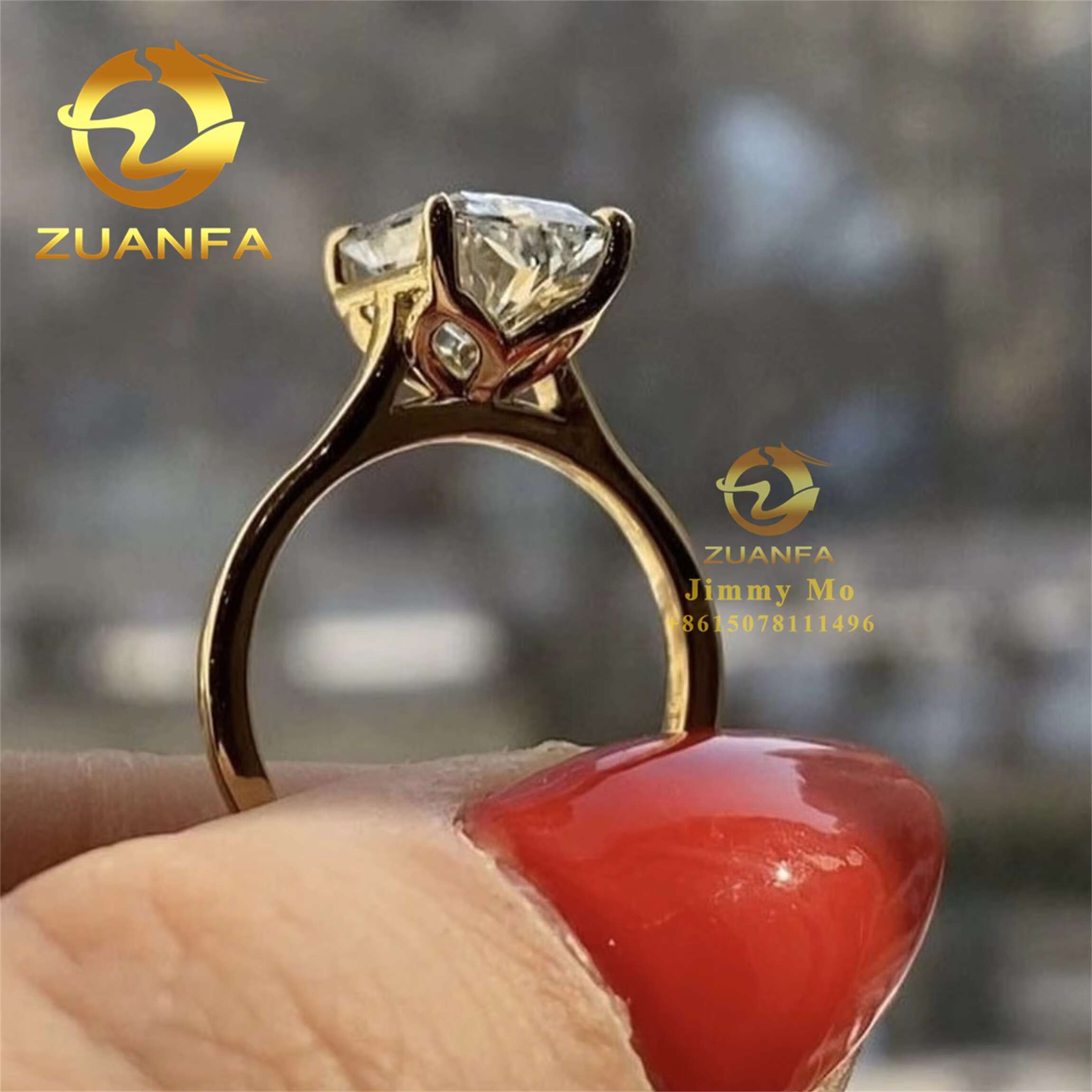 Customize Personalized Gorgeous Wedding Gift Women Jewelry 10k White Gold 3ct VVS Radiant Moissanite Promise Engagement Rings