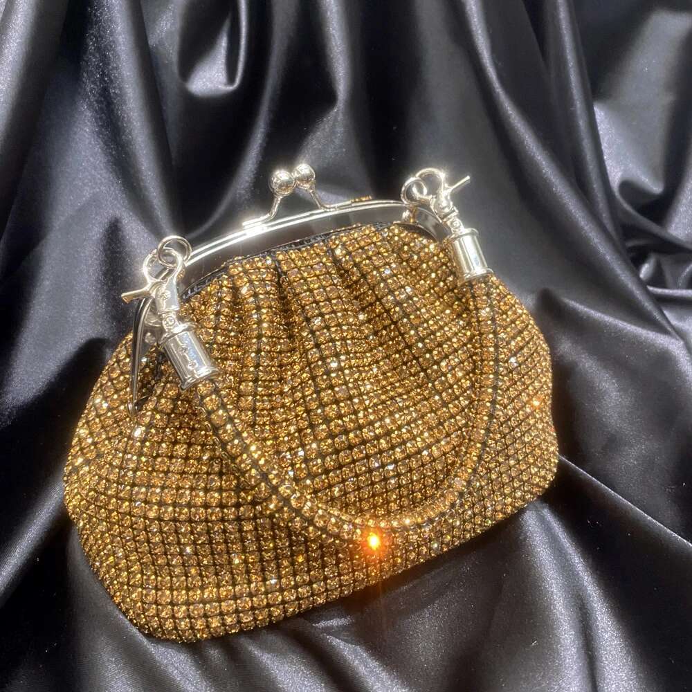 Handmade Rhinestones Evening Clutch Bag Purses And Handbag Designer Shiny Crystal Clutch Purse Bucket Bag Shoulder Bags