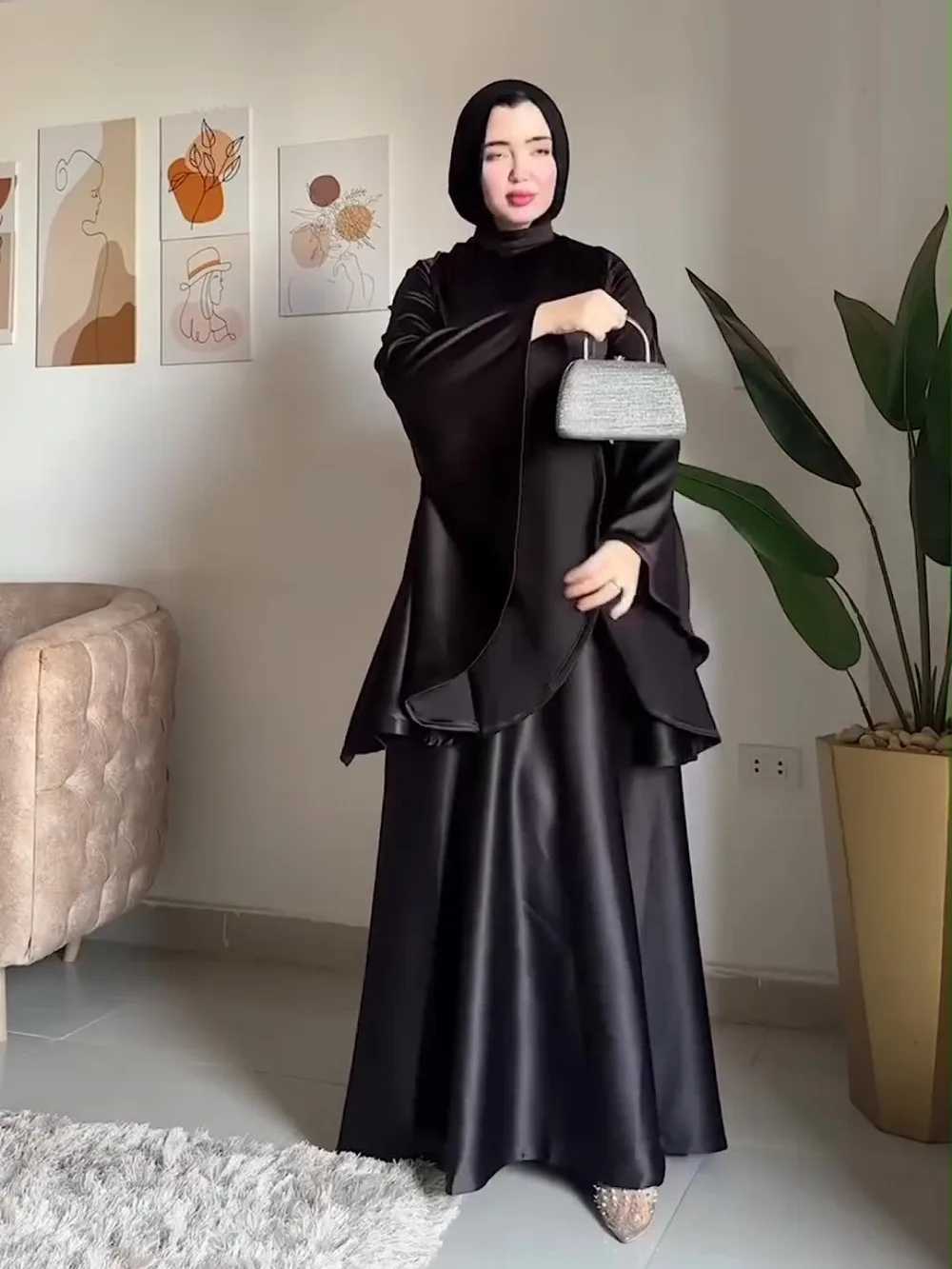 Eid Flare Slve Muslim Abaya Women Dresses Sashes Jalabiya Kaftan Solid Vestidos Arab Long Robe Ramadan Morocco Dubai Abayas X250514