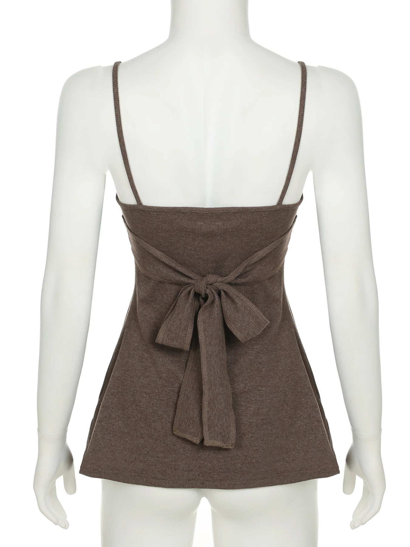 IAMSURE Retro Casual Solid ALine Camis Top Sexy Slim Vneck Sleeveless Vest 2024 Summer Fashion Street Clothing Women 250506