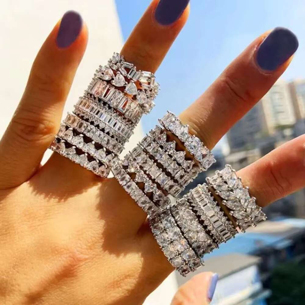 925 10k 14k Real Solid Gold Rings Luxury Fashion Finr Hip Hop Jewelry Iced Out Vvs Moissanite Diamond Ring