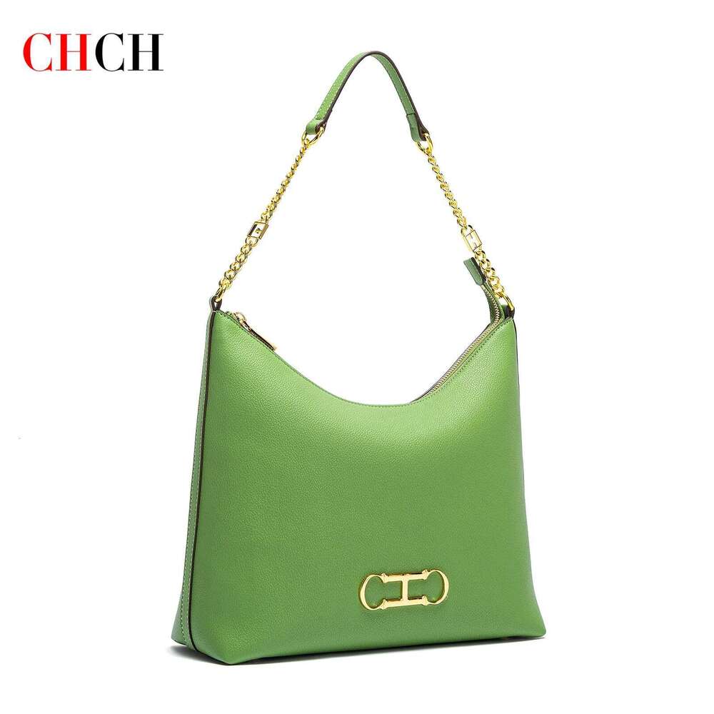 chch womens tote spring new light green handbag simple solid color commuter storage bag 250514