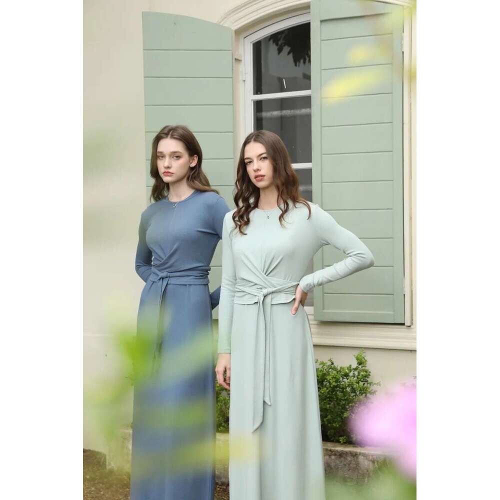 AS 2025 Summer Ribbing Closed-Fit Wrap Tops + Aline Dress High Stretch Matching Sets