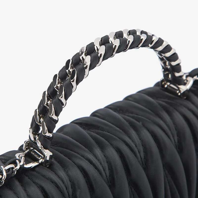 Semir Mini Square Women Chain Design Sense Temperament Single Shoulder Fashion Pleated Crossbody Bag