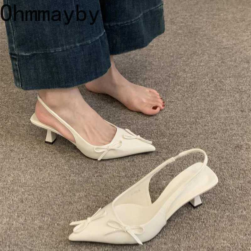 Summer Womens High Heel Mules Sandals Elegant Pointed Toe Slip On Singbacks Shoes Ladies Dancing Party Prom Shoes W250514