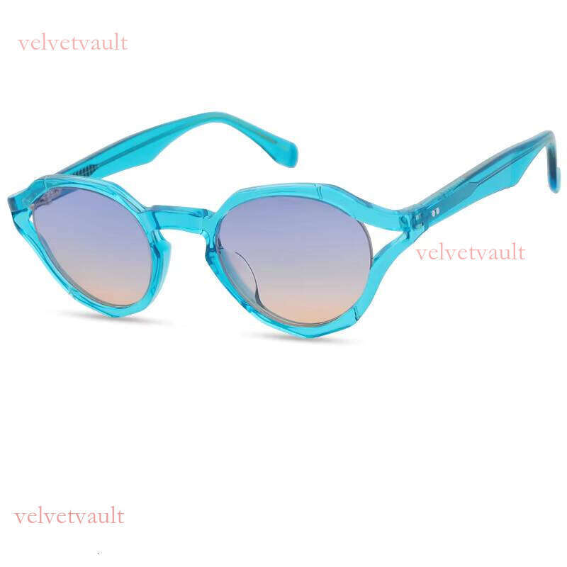 Fashionable circular acetate fiber sunglasses - candy colored glasses with handmade frame design
