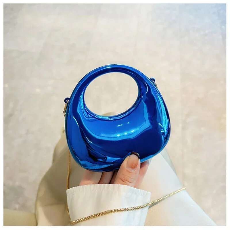 Hot Selling Crossbody New PVC Metallic Luster Half Moon Party Banquet Women's Bag Handbag Bolso De Mujer