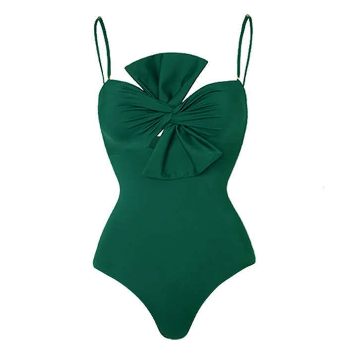 solid color one-piece for women, European American French retro cover belly slimming swimsuit set, 2025 new style, chic and elegant clothing