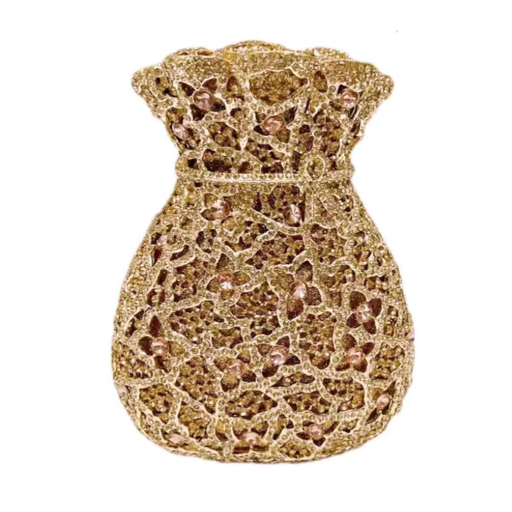 Vase Newest Flower Rhinestone Evening Women Crystal Handbags Metal Chain Elegant Party Bags Designer Clutch Purse