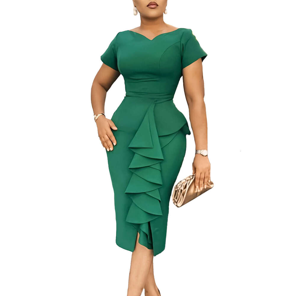 Women's Wear Women's Wear Plus Size Women's New Fashionable And Elegant Ruffled Thong Dress