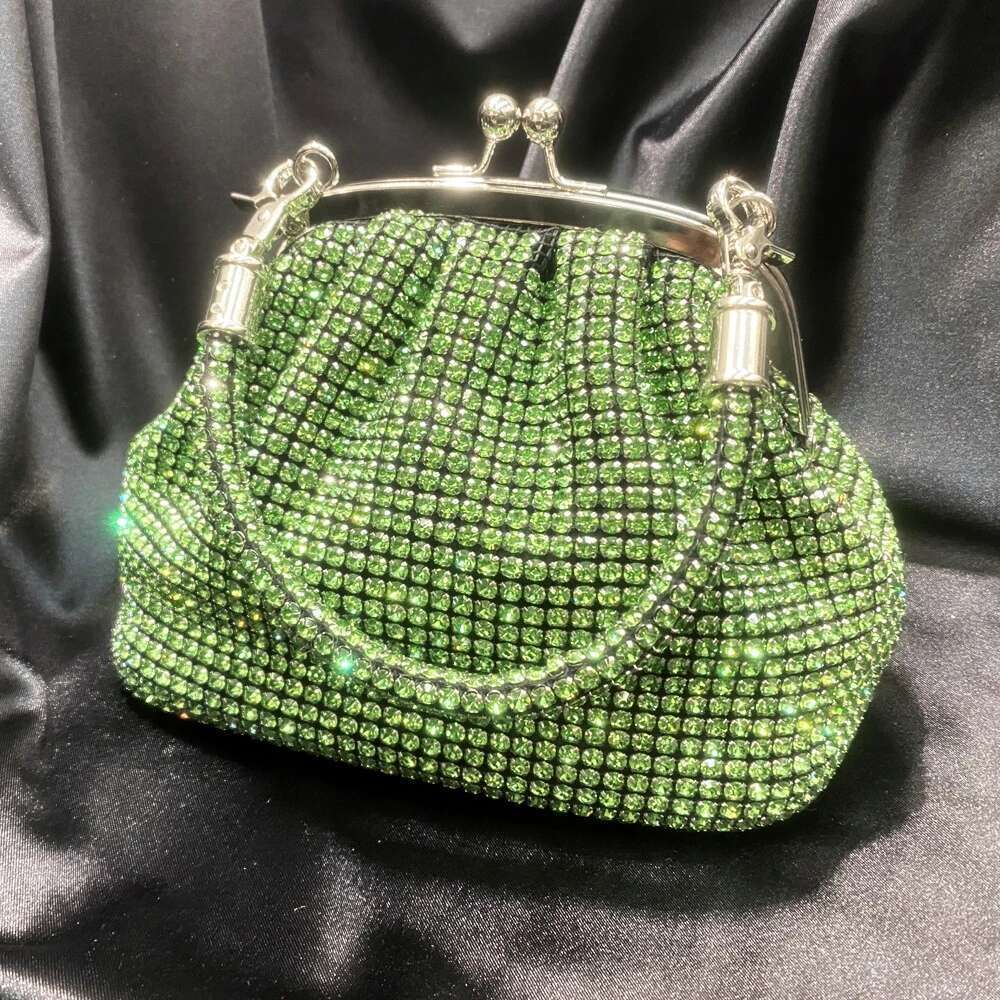 Handmade Rhinestones Evening Clutch Bag Purses And Handbag Designer Shiny Crystal Clutch Purse Bucket Bag Shoulder Bags