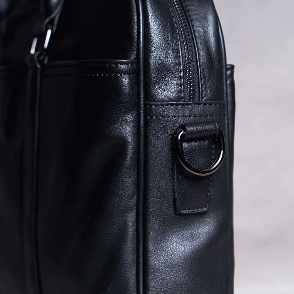 Genuine Leather Casual Men Handbag Man Briefcase Business Shoulder Large Capacity Crossbody 15.6 Inch Laptop Office Bags NUPUGOO