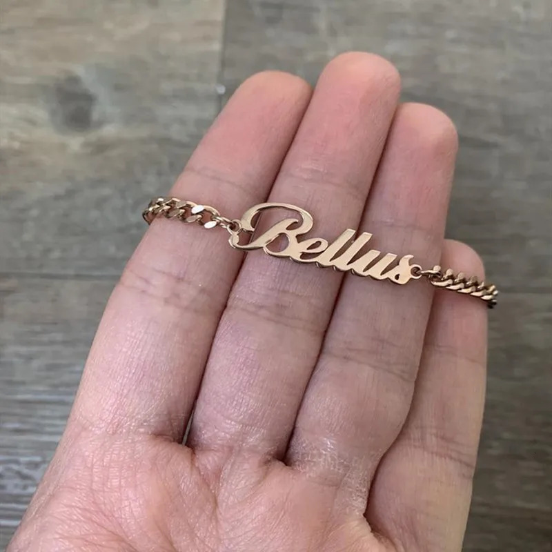 DOREMI Stainless Steel Namepalte Anklet 5mm Cuban Leg Jewelry Custom Vintage Number Name Anklet Personalized Foot Anniversary 250513