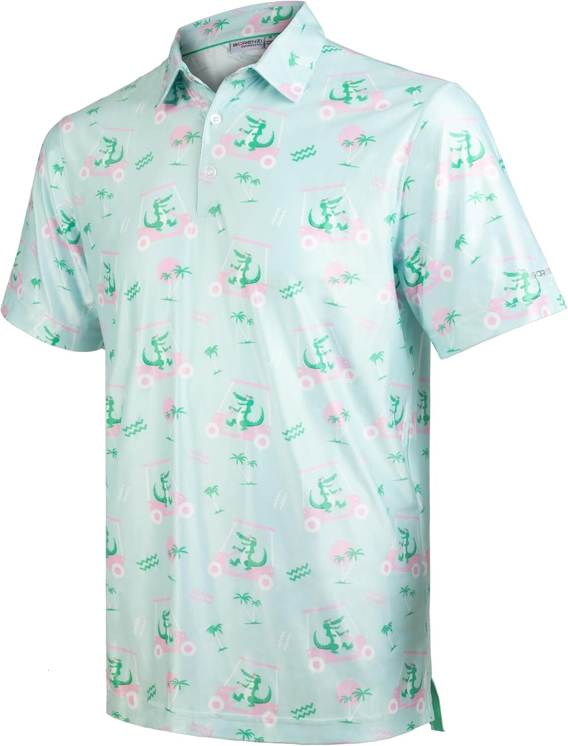 Mens Polo shirt Men's Golf Shirts Short Sleeve Moisture Wicking Print Patterns Collared Performance Polo Golf Shirts for Men Dry Fit Polos